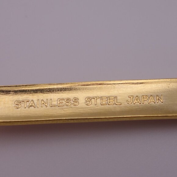 Stainless Steel Japan Red and Gold 4.5 Inch Long Spoons - Picture 6 of 7